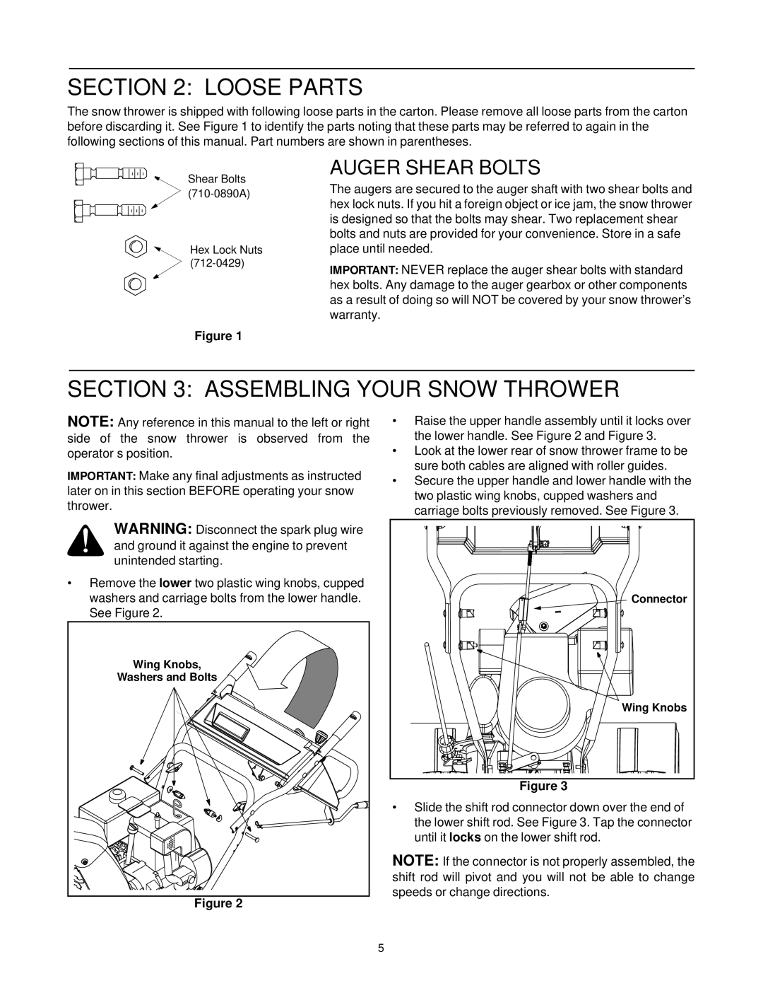 Yard-Man E643E, E663H manual Loose Parts, Assembling Your Snow Thrower 