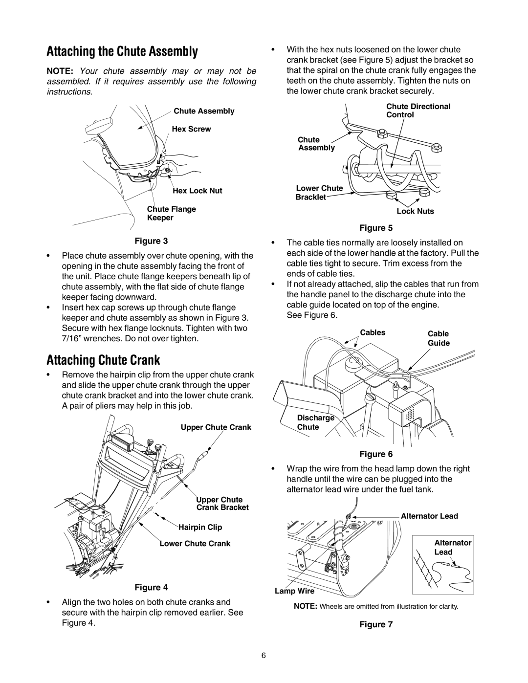 Yard-Man OGST-2806 manual Attaching the Chute Assembly, Attaching Chute Crank 