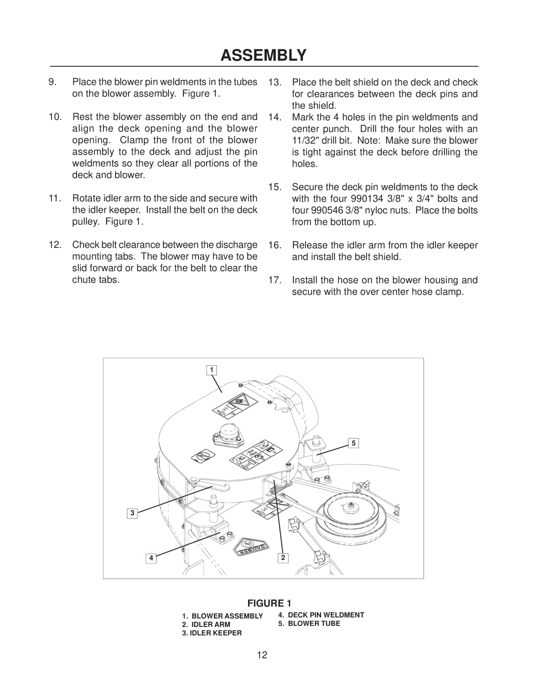 Yazoo/Kees 111793 / CS1372 manual Assembly 