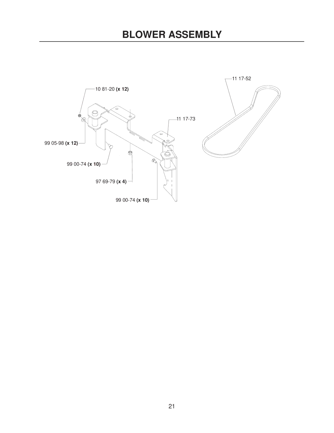 Yazoo/Kees 111793 / CS1372 manual 10 81-20 x 99 05-98 x 99 00-74 x 97 69-79 x 