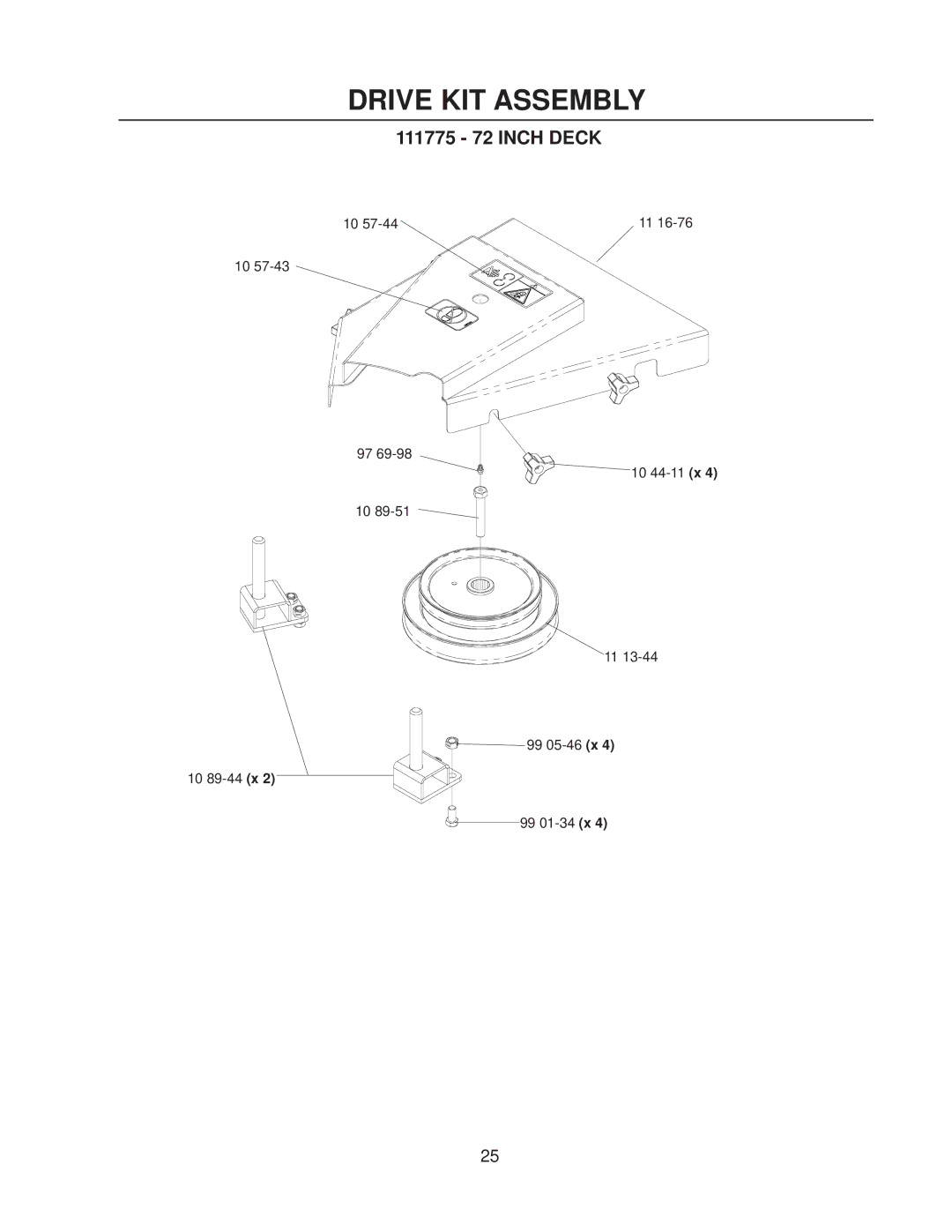 Yazoo/Kees 111793 / CS1372 manual Drive KIT Assembly 