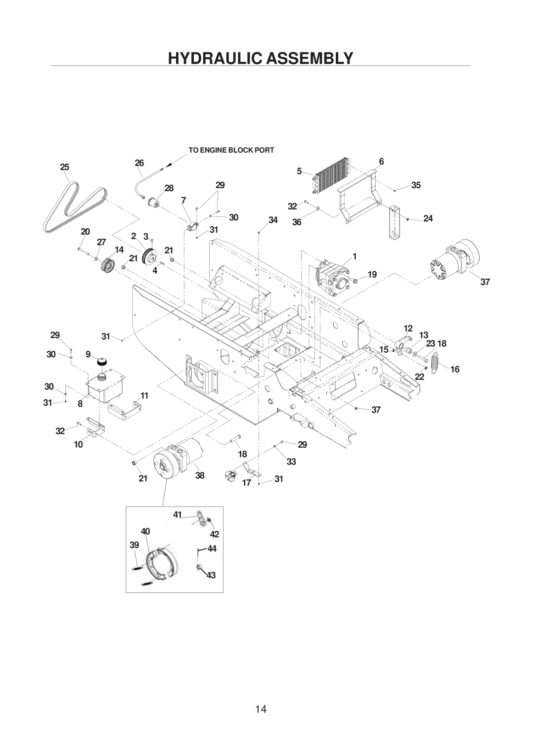 Yazoo/Kees 4HRK20 manual Hydraulic Assembly 