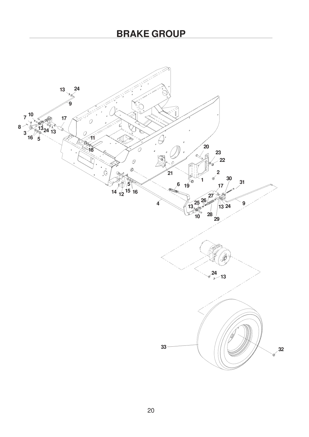 Yazoo/Kees 4HRK20 manual Brake Group 