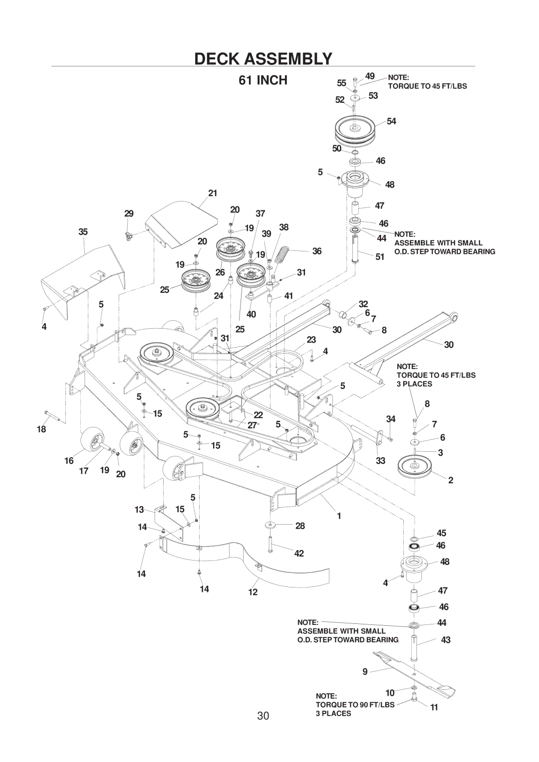 Yazoo/Kees 4HRK20 manual Deck Assembly, Inch 