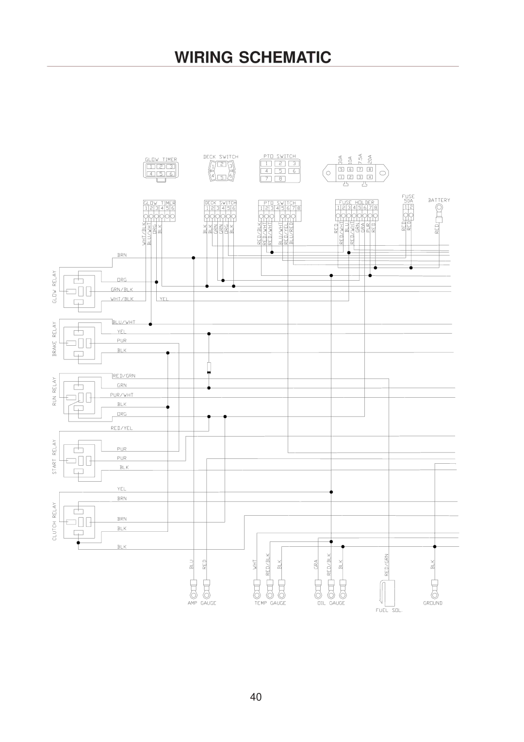 Yazoo/Kees 4HRK20 manual Wiring Schematic 