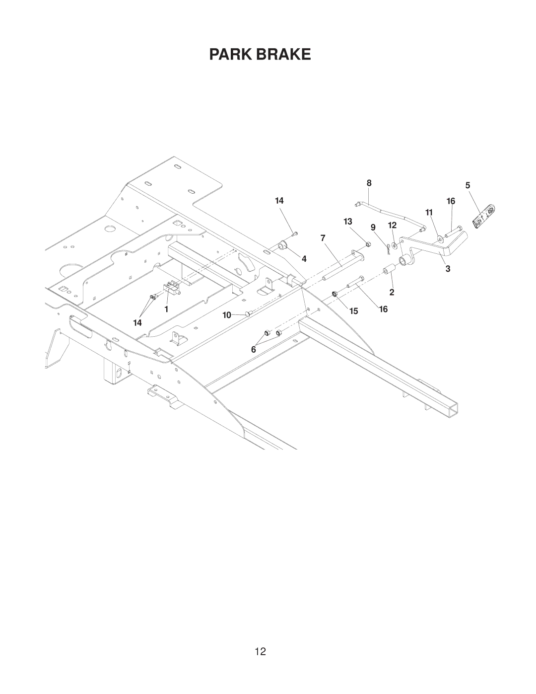 Yazoo/Kees 968999506 manual Park Brake 