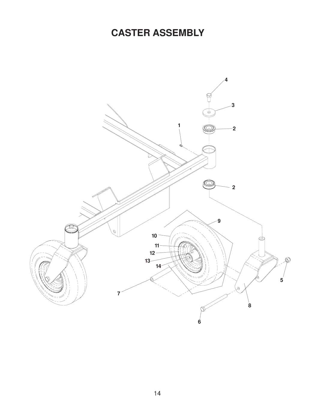 Yazoo/Kees 968999506 manual Caster Assembly 