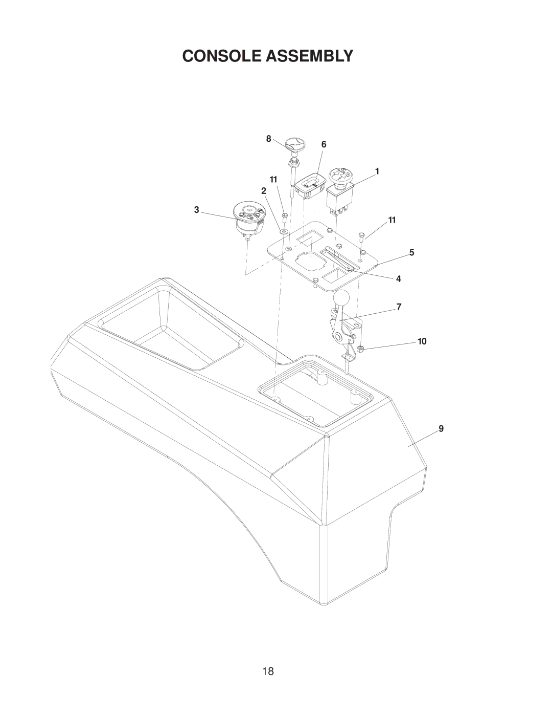 Yazoo/Kees 968999506 manual Console Assembly 