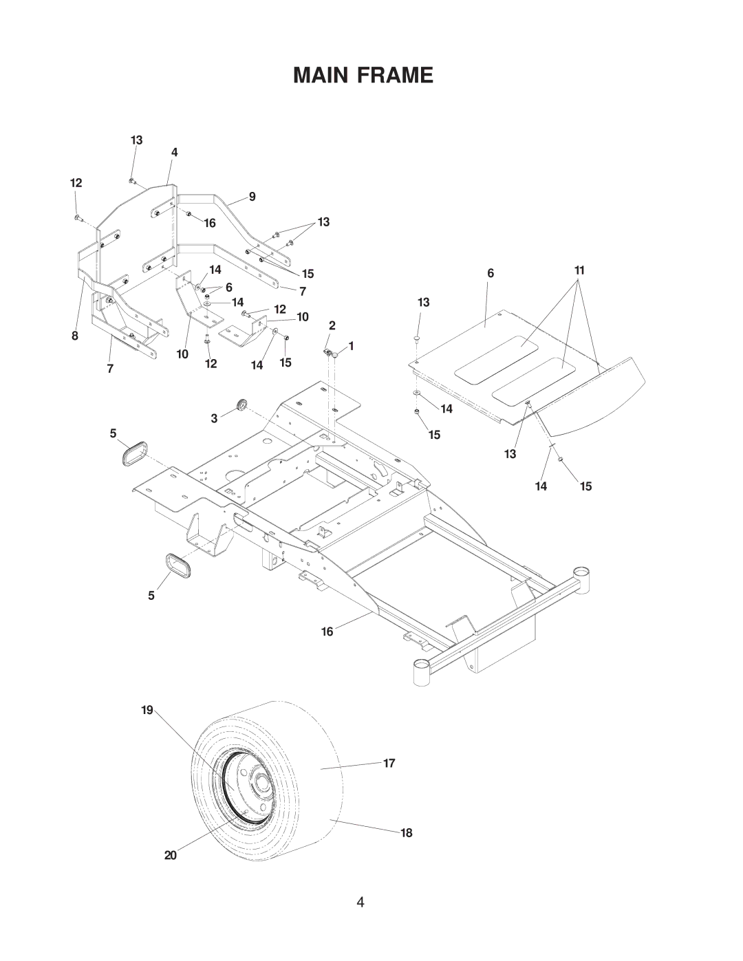 Yazoo/Kees 968999506 manual Main Frame 