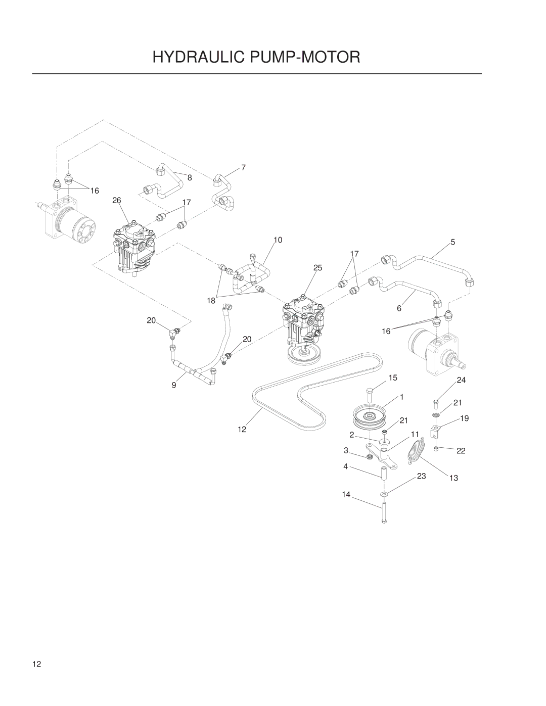 Yazoo/Kees 968999757, ZMMKW34170 manual Hydraulic PUMP-MOTOR 