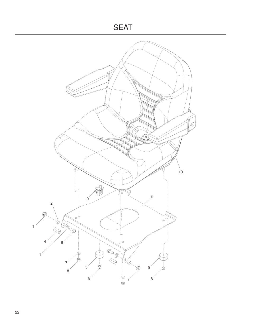 Yazoo/Kees 968999757, ZMMKW34170 manual Seat 