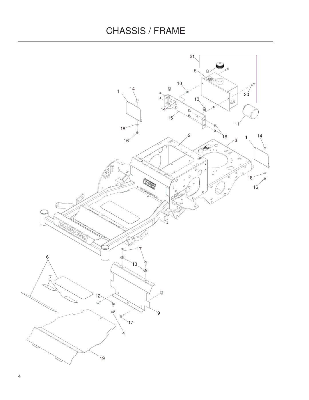 Yazoo/Kees 968999757, ZMMKW34170 manual Chassis / Frame 