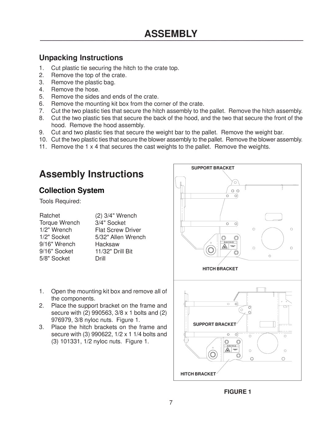 Yazoo/Kees CS13, CS9 manual Assembly, Unpacking Instructions 