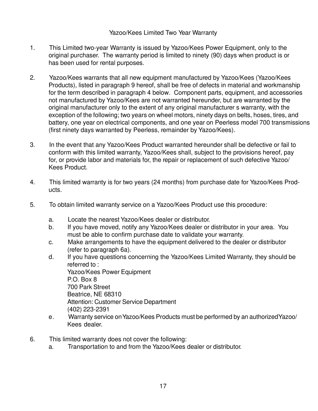 Yazoo/Kees KHKW36140, KHKW48170 important safety instructions 