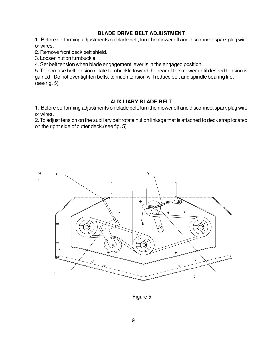 Yazoo/Kees KHKW36140, KHKW48170 important safety instructions Blade Drive Belt Adjustment, Auxiliary Blade Belt 