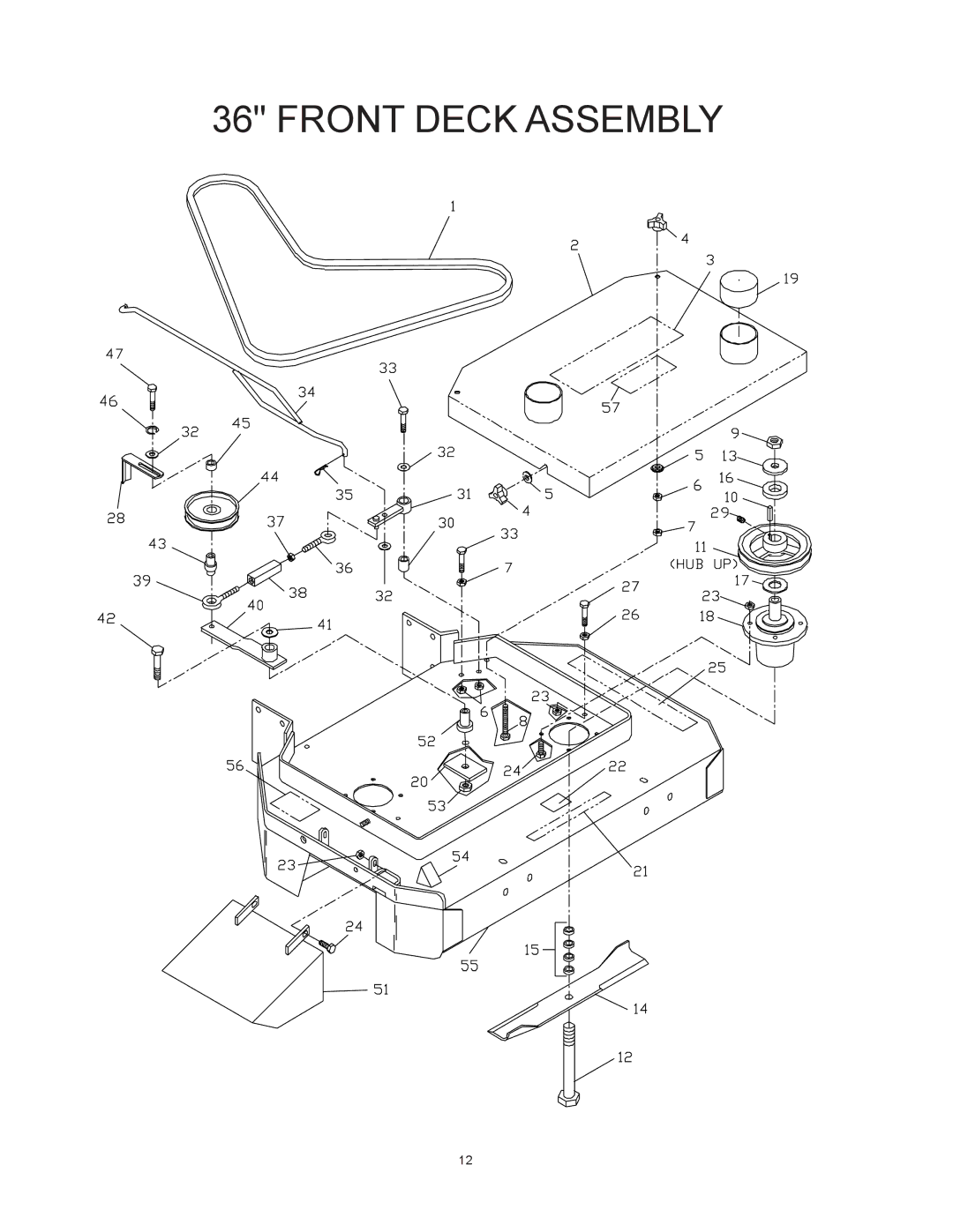 Yazoo/Kees KHKW36151, KHKW48171 manual Front Deck Assembly 