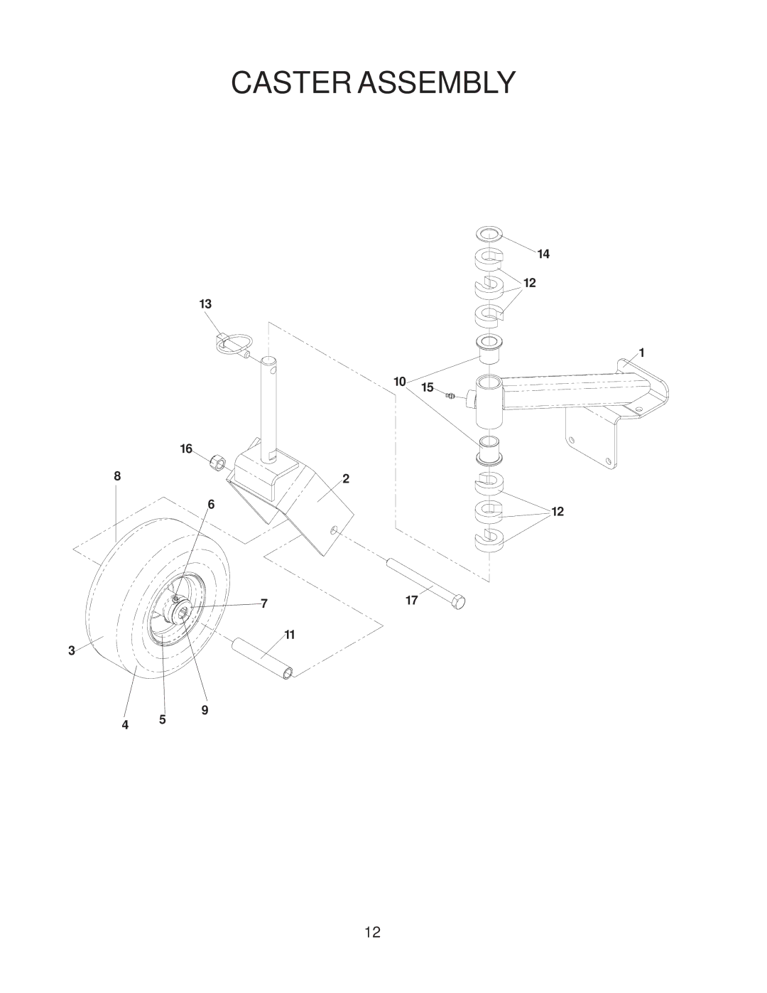 Yazoo/Kees KIKW48170, KIKW48150 manual Caster Assembly 