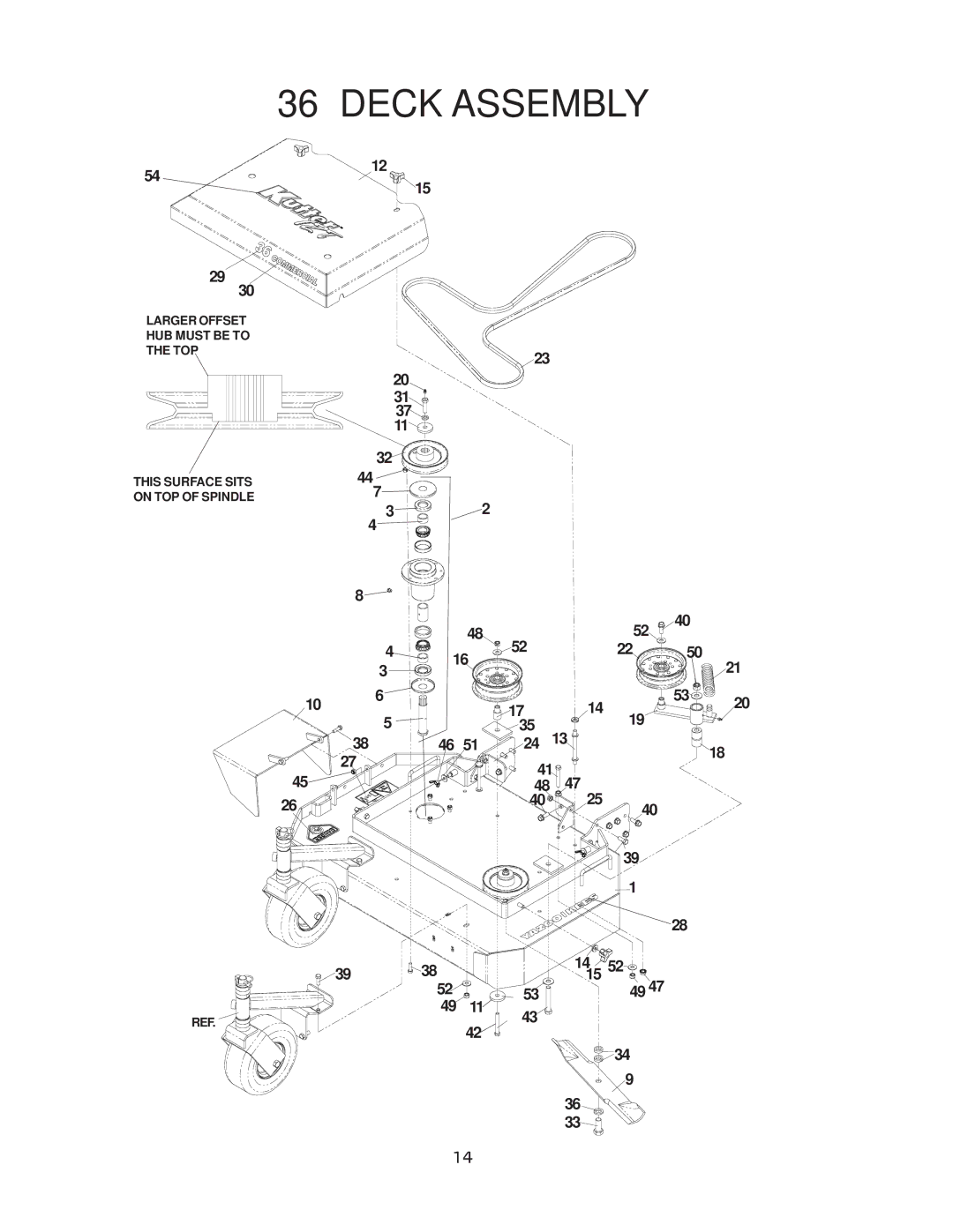 Yazoo/Kees KIKW48170, KIKW48150 manual Deck Assembly 