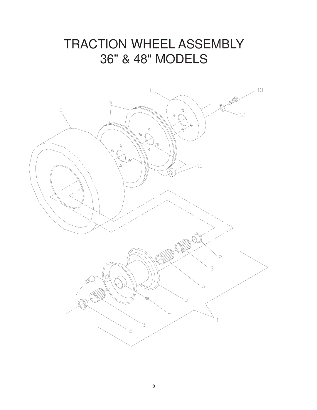 Yazoo/Kees KKH36152, KKW48152, KKW36132, KKW32132, KKH36132, KKH32132, KKH48152 manual Traction Wheel Assembly 