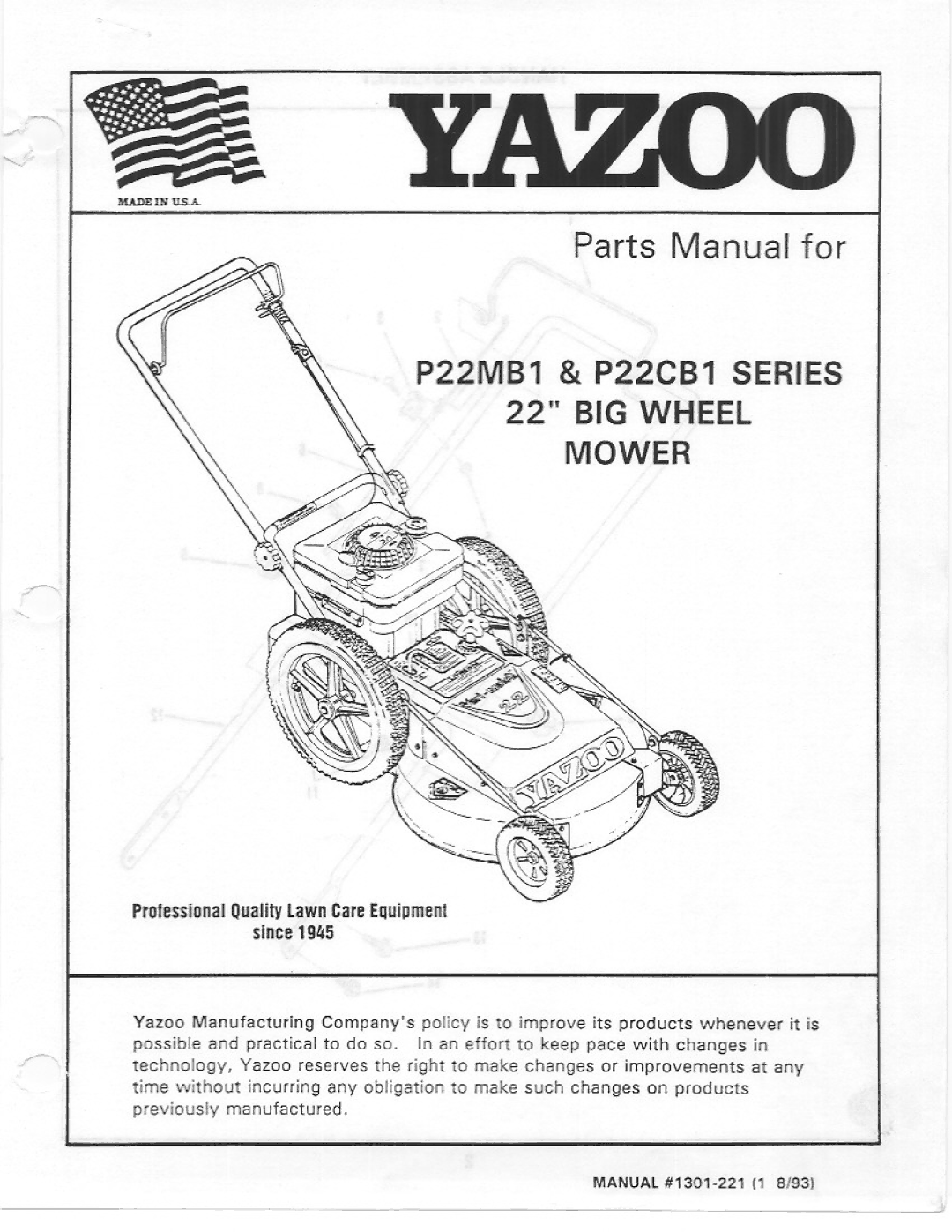 Yazoo/Kees P22CB1, P22MB1 manual 
