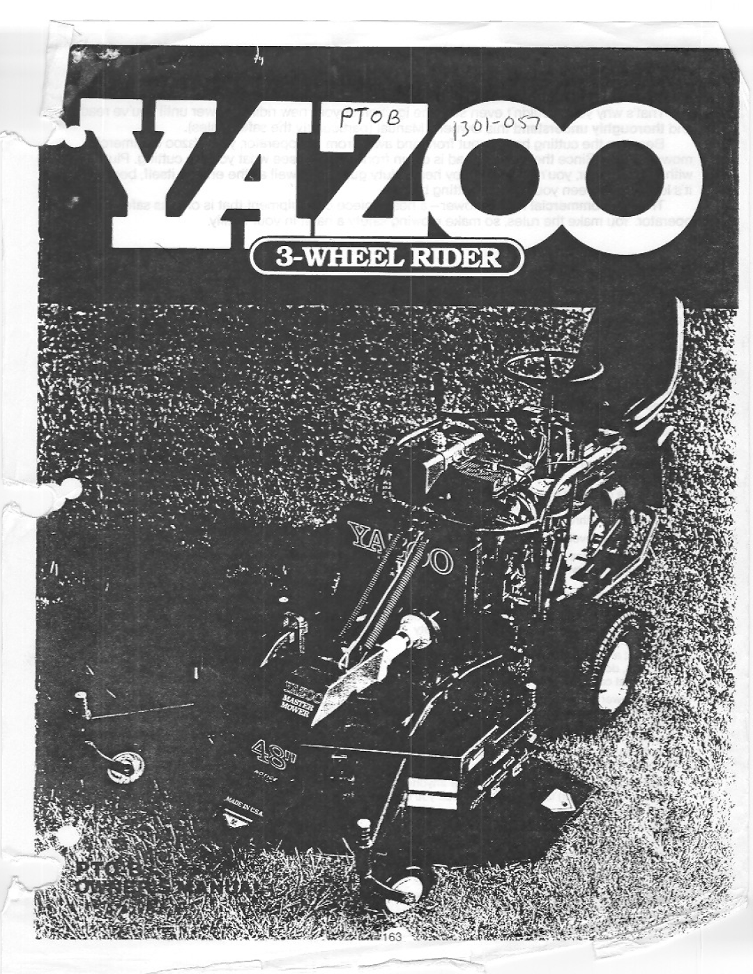 Yazoo/Kees PTO-B manual 