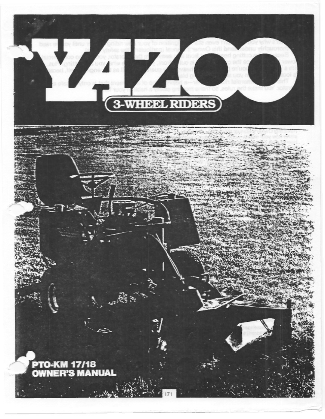 Yazoo/Kees PTO-KM 17/18 manual 