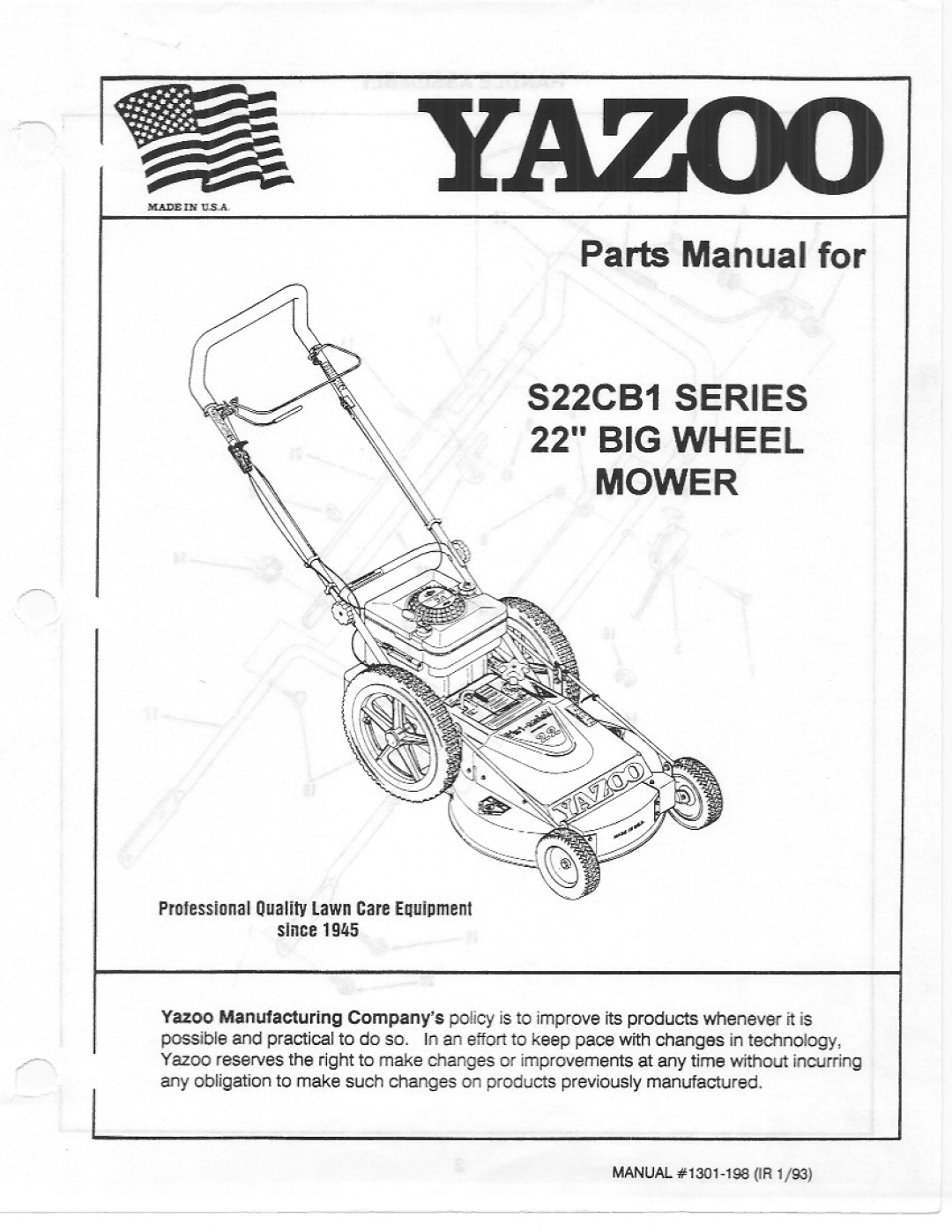 Yazoo/Kees S22CB1 manual 