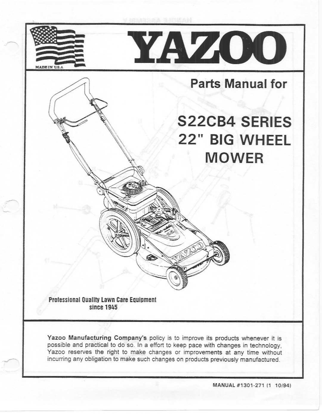 Yazoo/Kees S22CB4 manual 