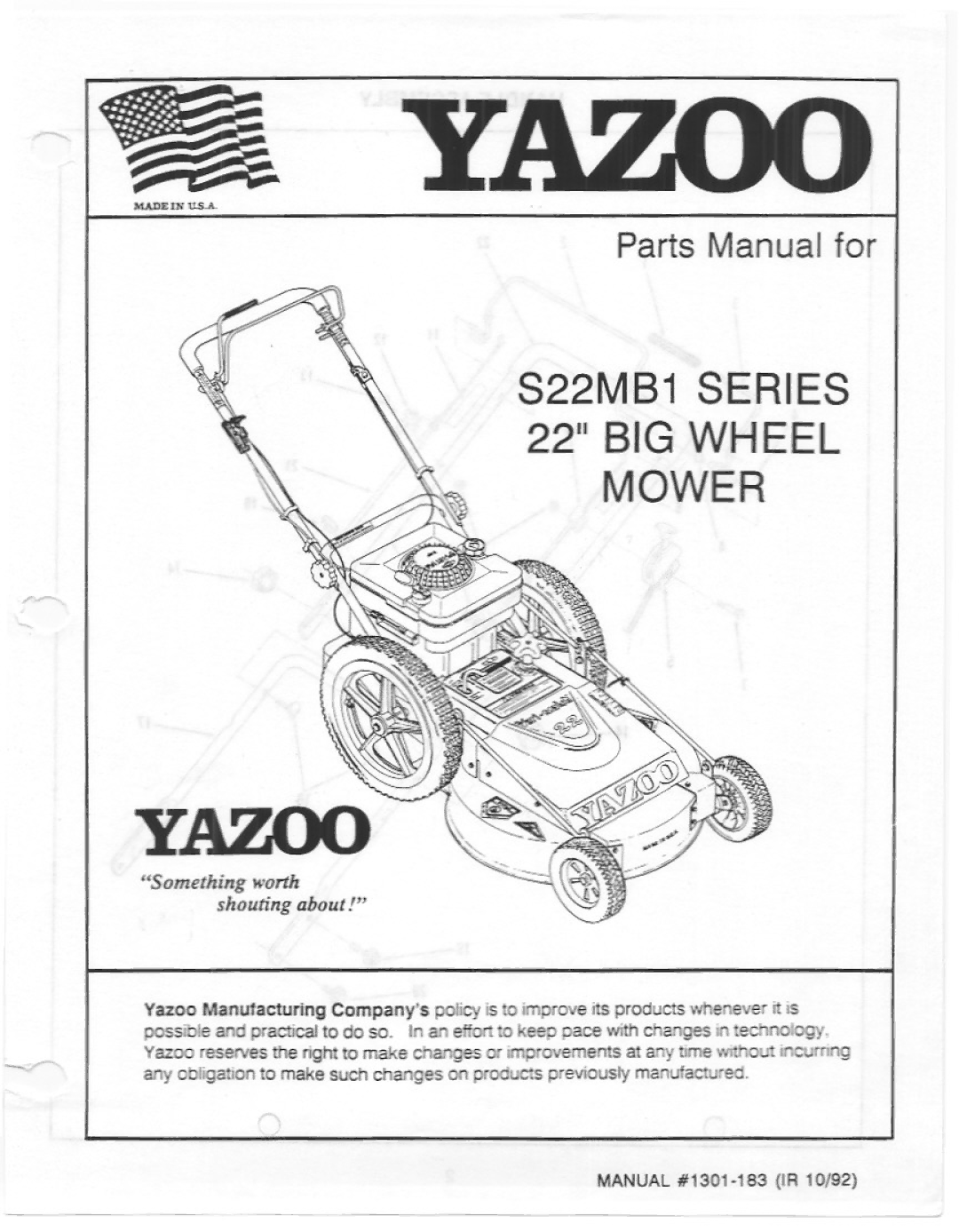 Yazoo/Kees S22MB1 manual 