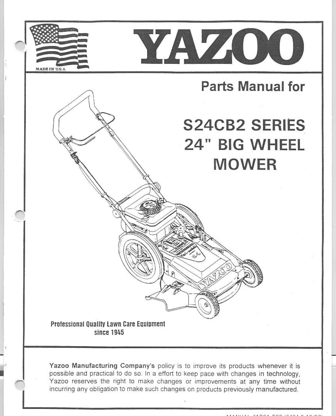 Yazoo/Kees S24CB2 Series manual 