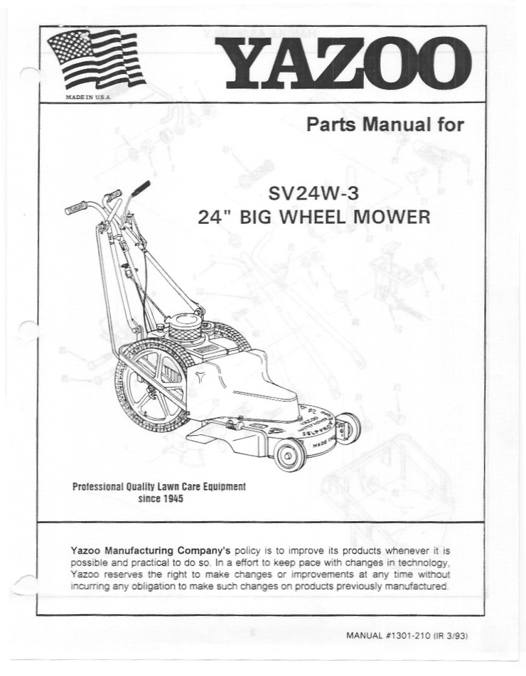 Yazoo/Kees SV24W-3 manual 