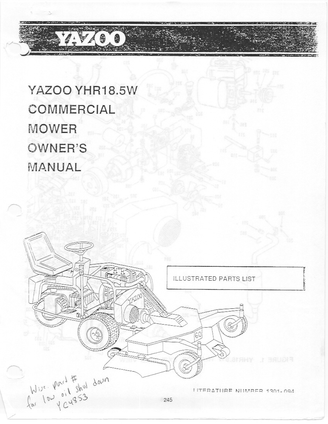 Yazoo/Kees YHR18.5W manual 