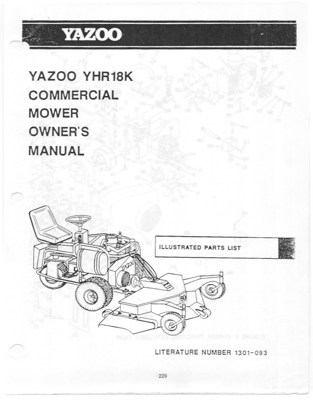 Yazoo/Kees YHR18K manual 