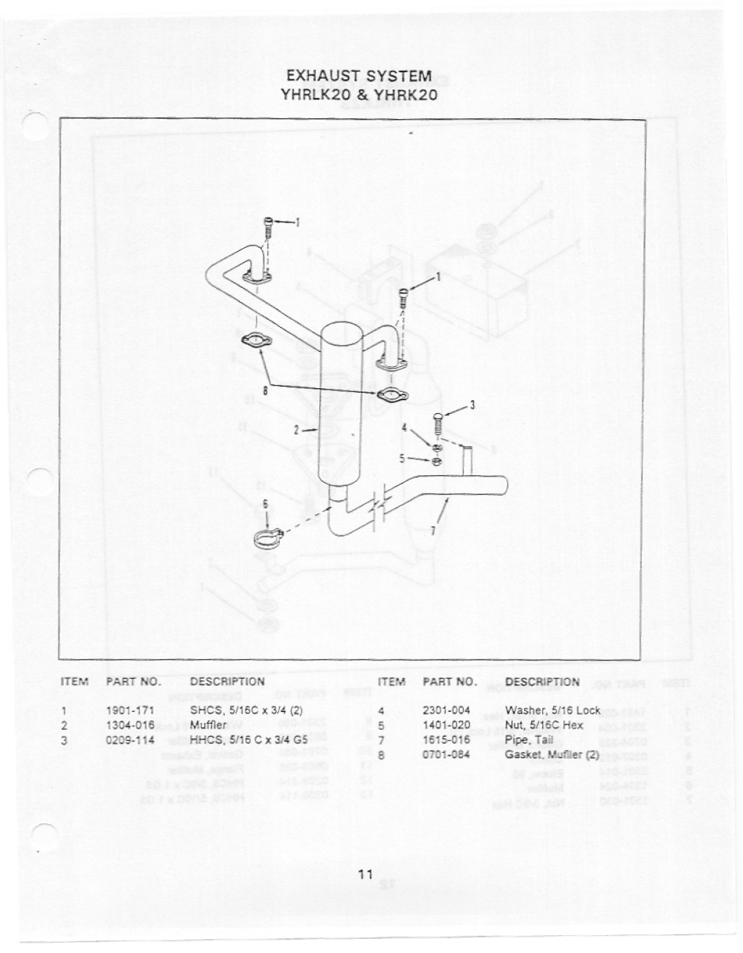 Yazoo/Kees YHRK20, YHRLK20, YHRLK23 manual 