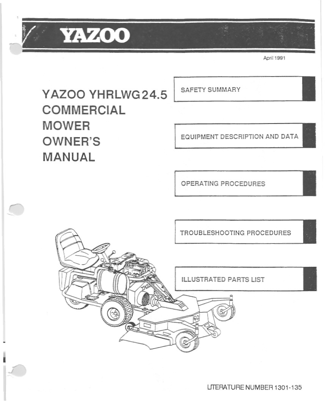 Yazoo/Kees YHRLWG24.5 manual 