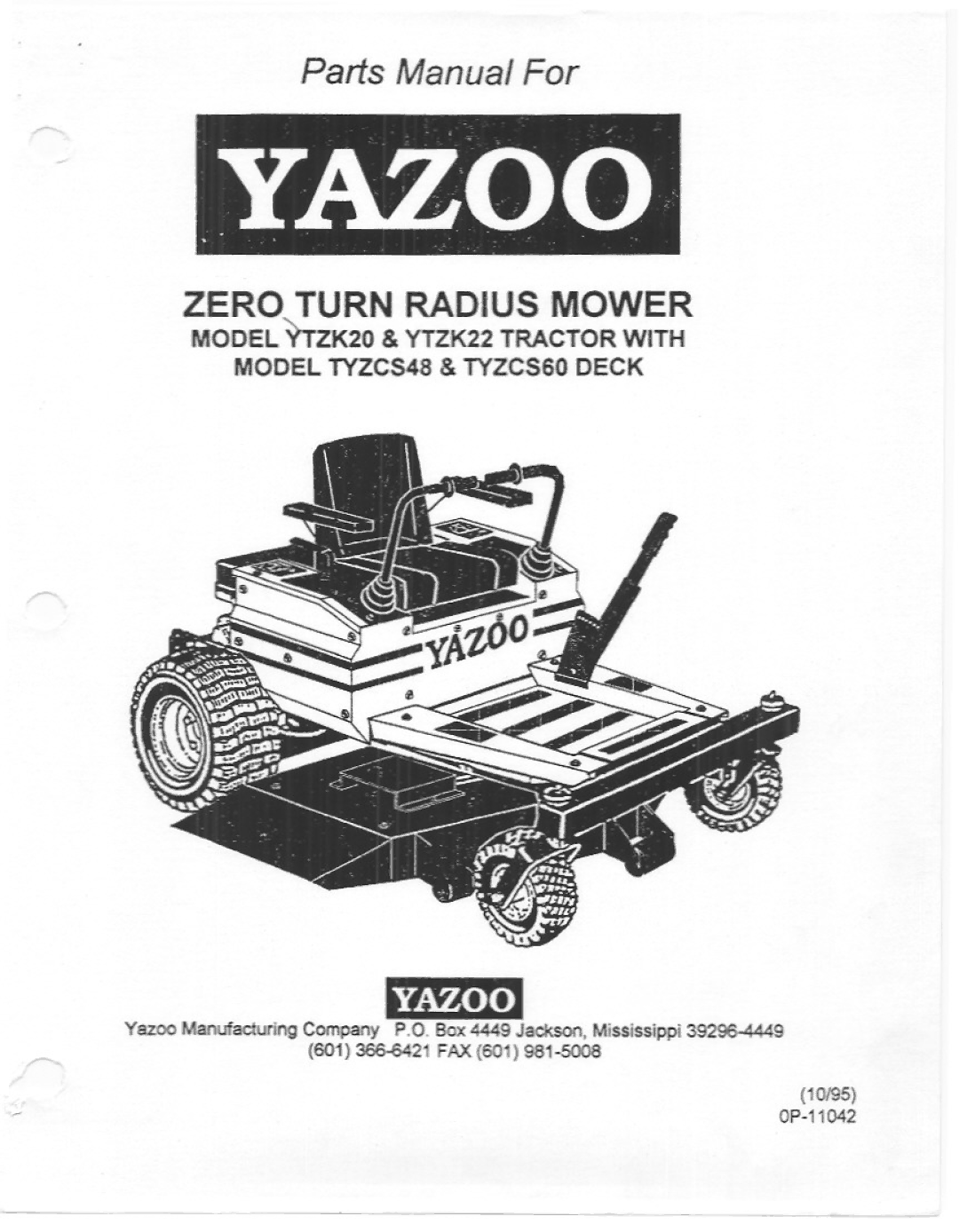 Yazoo/Kees YTZK20, YTZK22, TYZCS60, TYZCS48 manual 