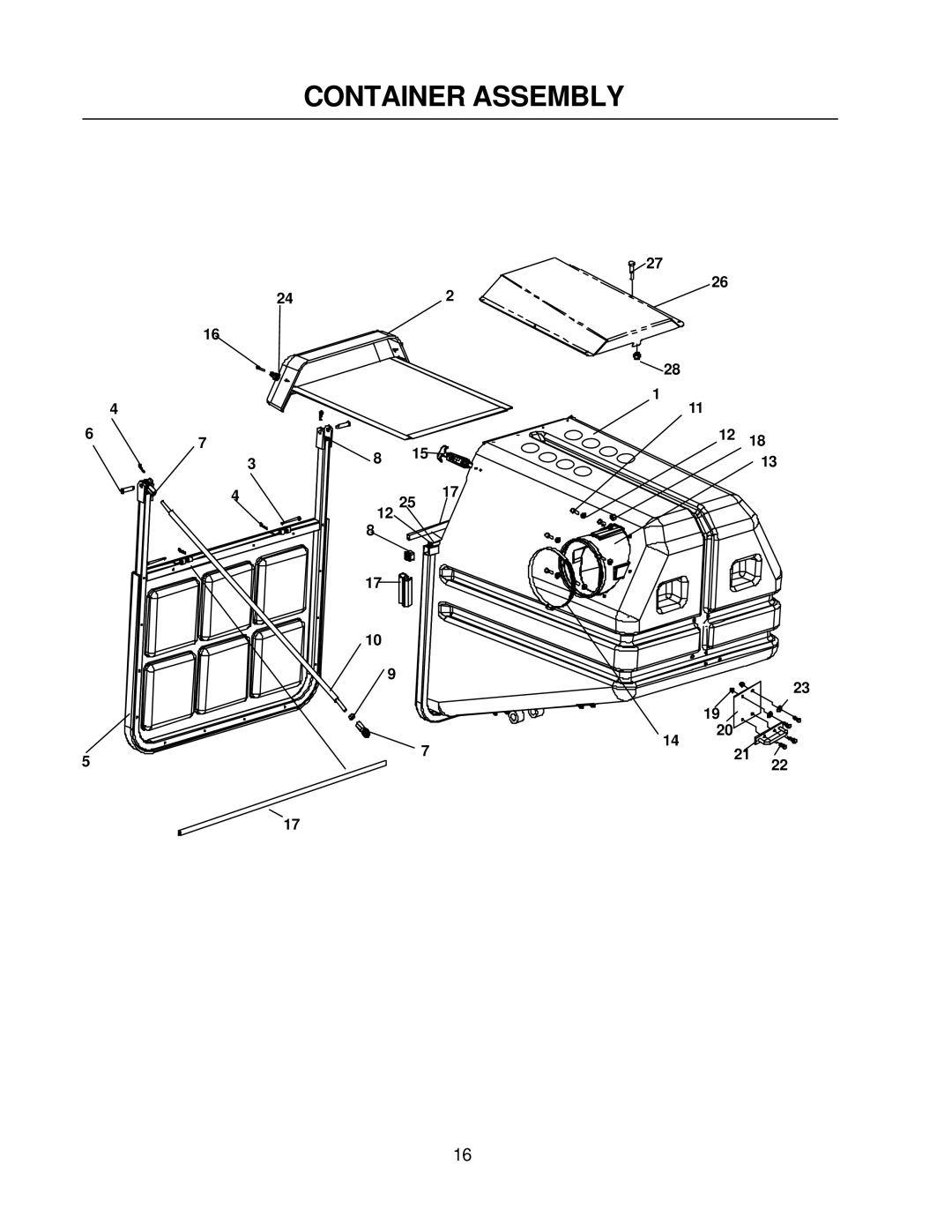 Yazoo/Kees Z9A manual Container Assembly 