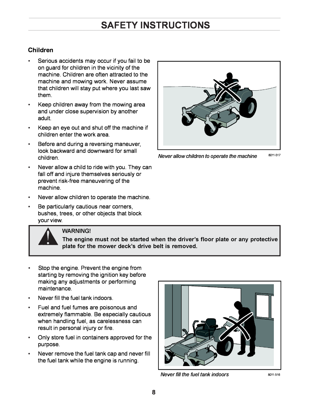 Yazoo/Kees ZCBI48181 manual Children, Safety Instructions 