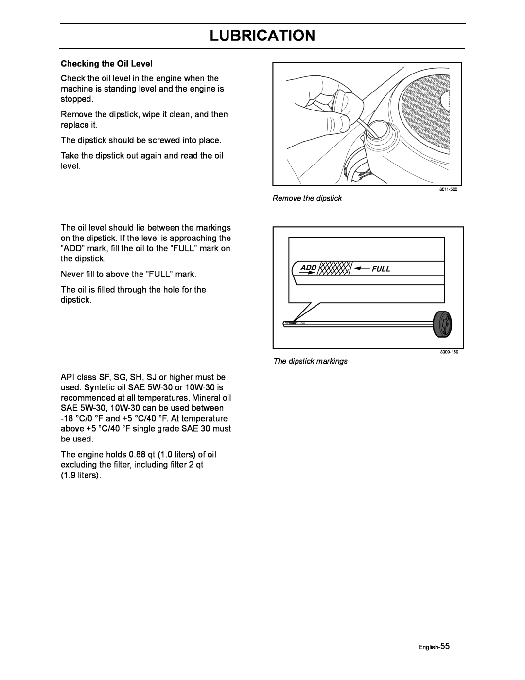 Yazoo/Kees ZEKW42170, ZEKW52210 manual Lubrication, Checking the Oil Level 