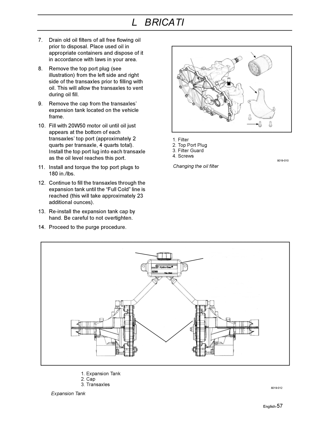 Yazoo/Kees ZEKW48190 manual Expansion Tank 