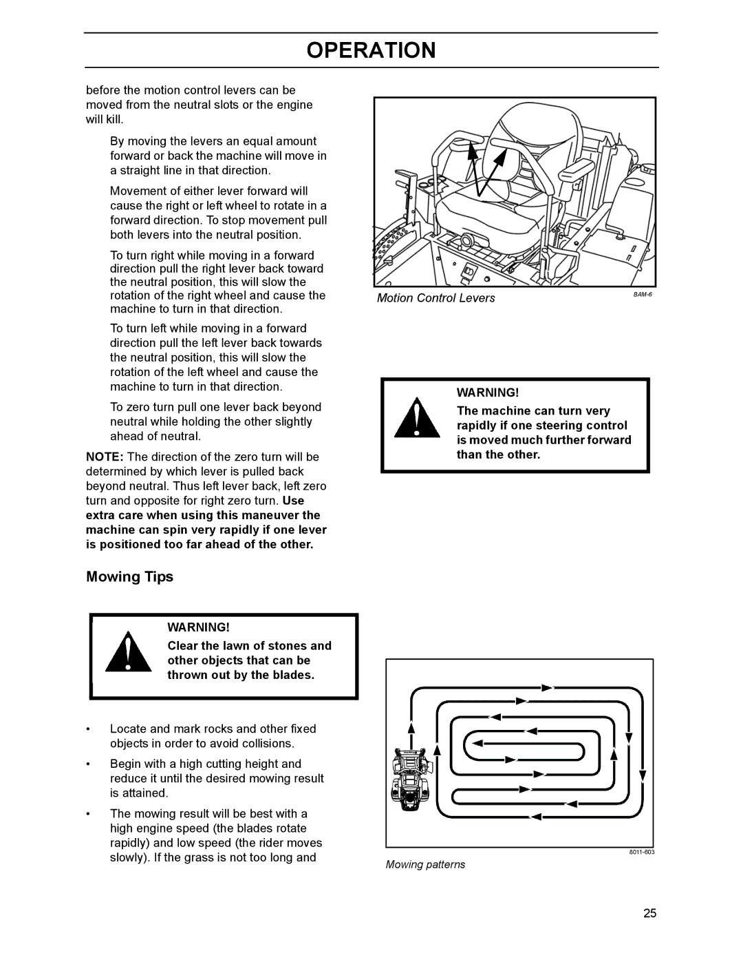 Yazoo/Kees ZHDD61270, ZHDD61340, ZHDD72340 manual Mowing Tips 