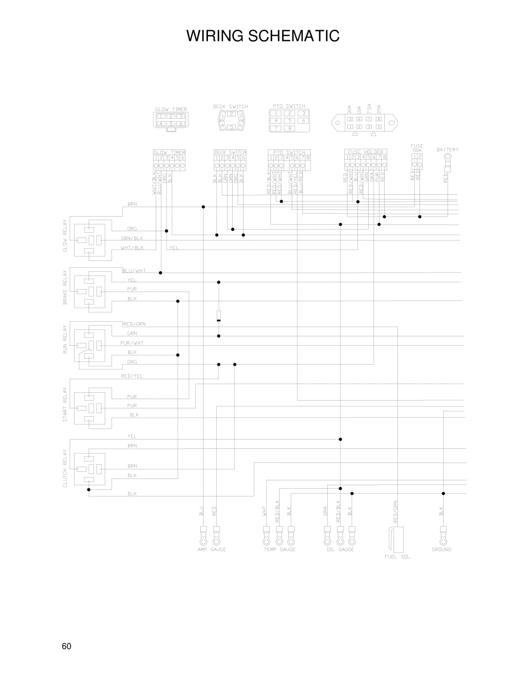 Yazoo/Kees ZHDD61270, ZHDD61340, ZHDD72340 manual Wiring Schematic 