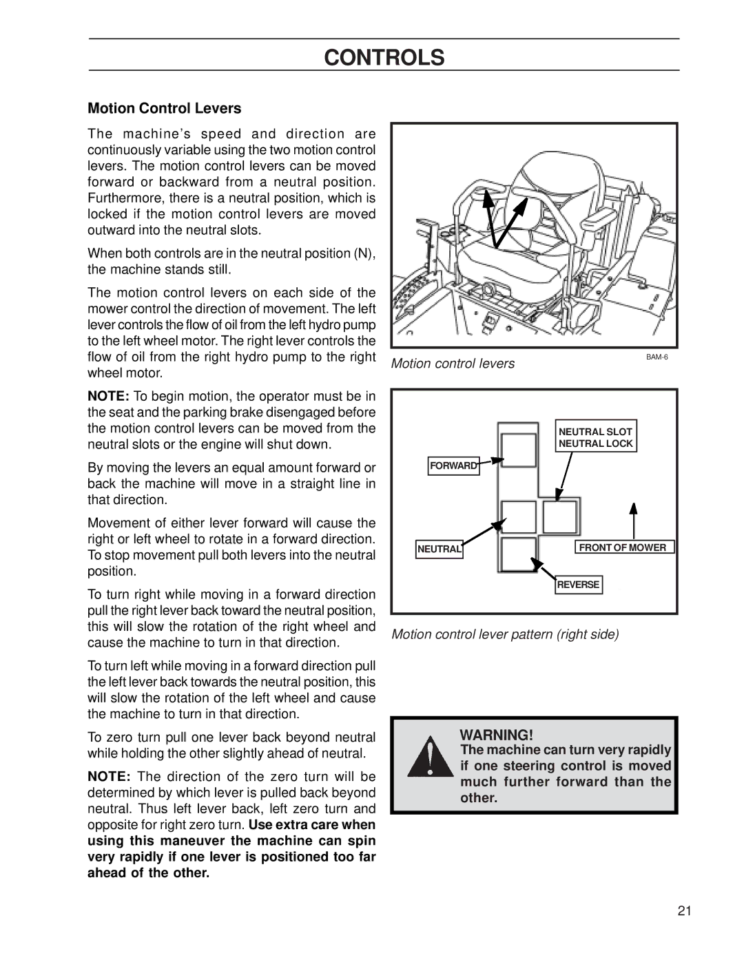 Yazoo/Kees ZHDD61271, ZHDD72341 Motion Control Levers, Motion control levers, Motion control lever pattern right side 