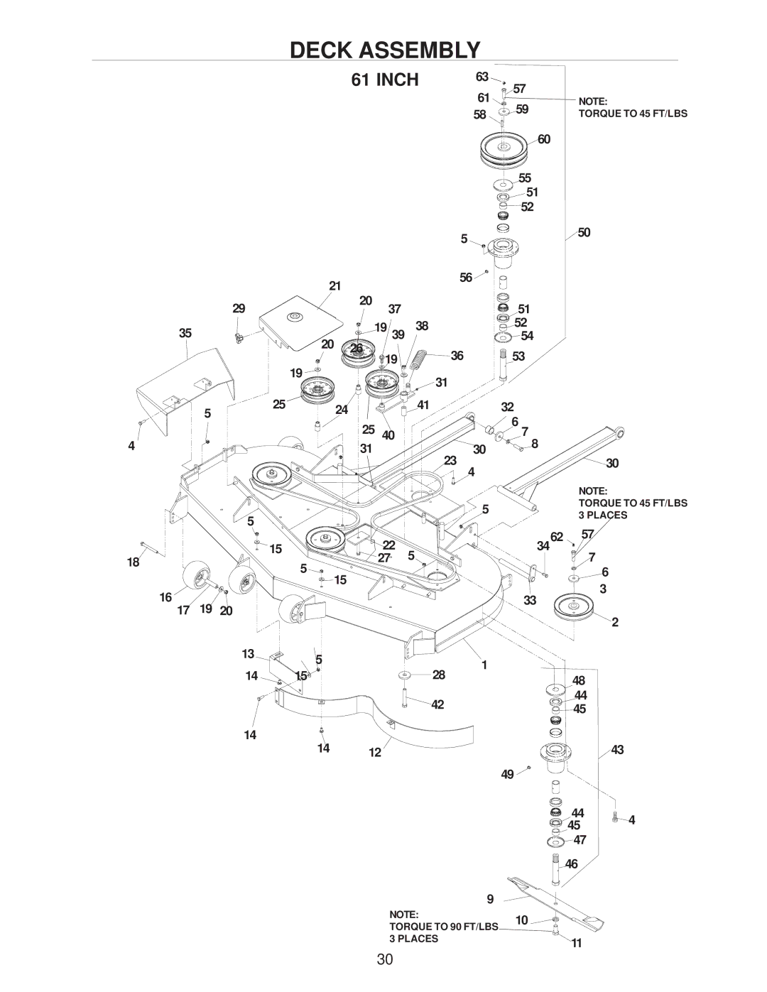 Yazoo/Kees ZHDD61340, ZHDD72340, ZHDD61270 manual Deck Assembly 