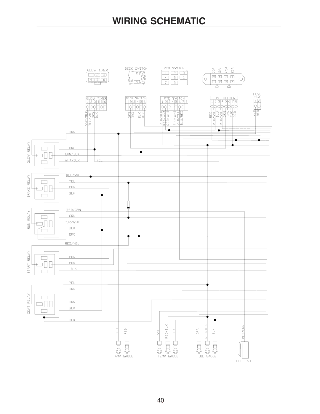 Yazoo/Kees ZHDD72340, ZHDD61340, ZHDD61270 manual Wiring Schematic 