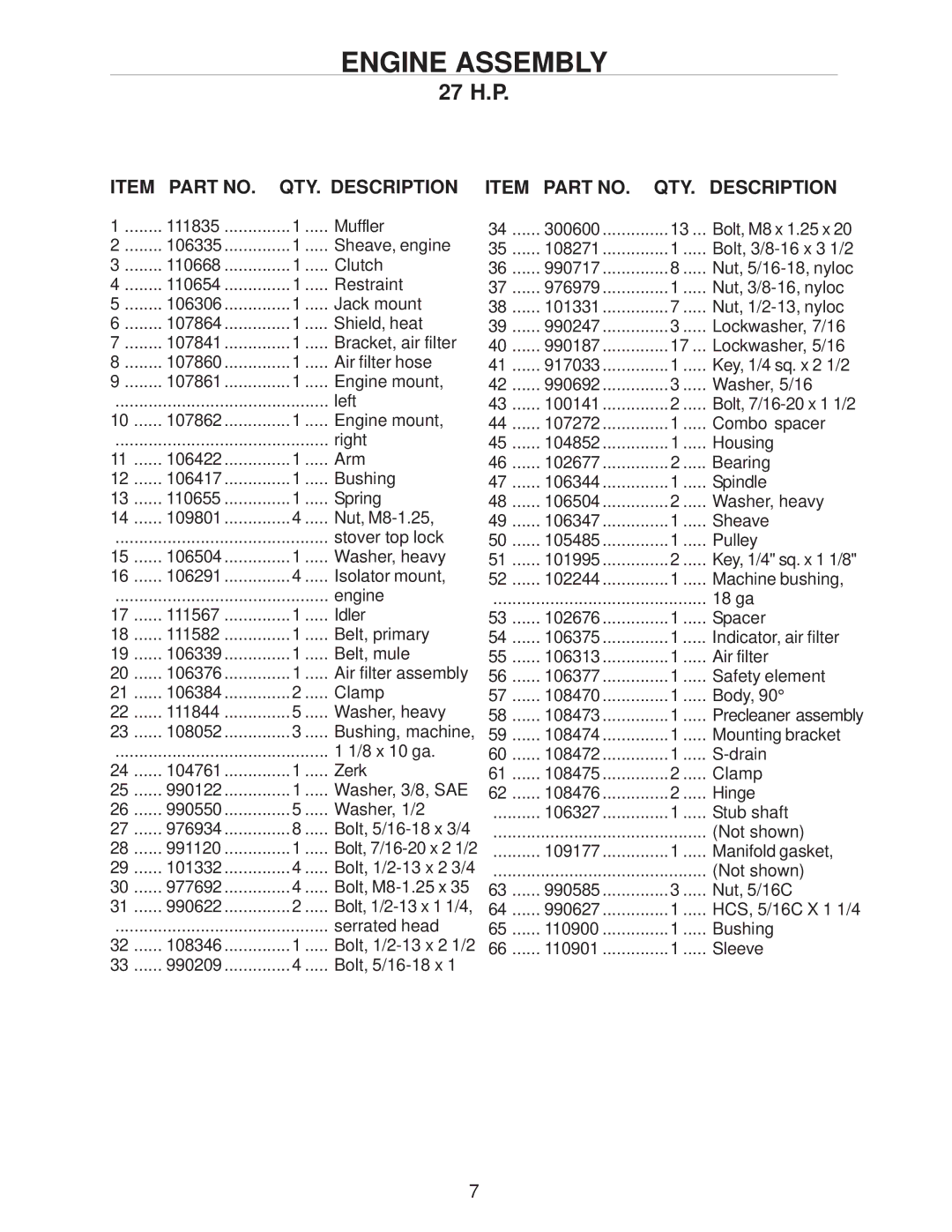 Yazoo/Kees ZHDD72340, ZHDD61340, ZHDD61270 manual Muffler 