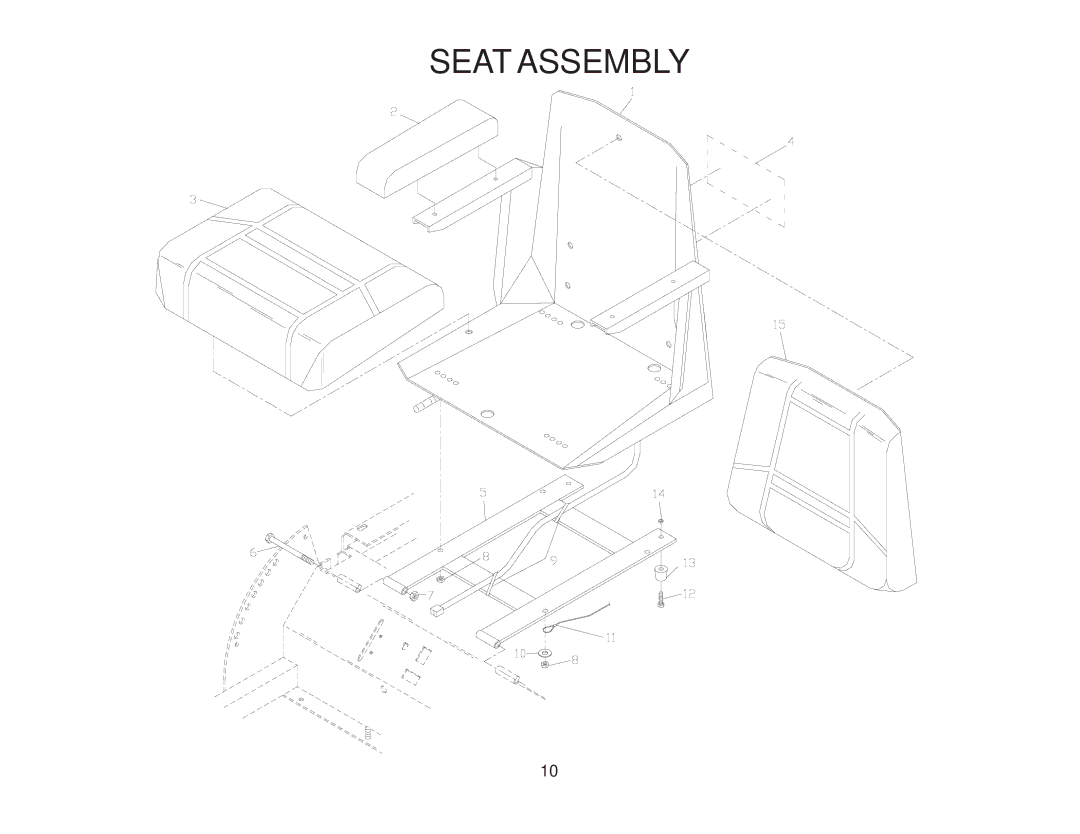 Yazoo/Kees ZKWQL48190 manual Seat Assembly 