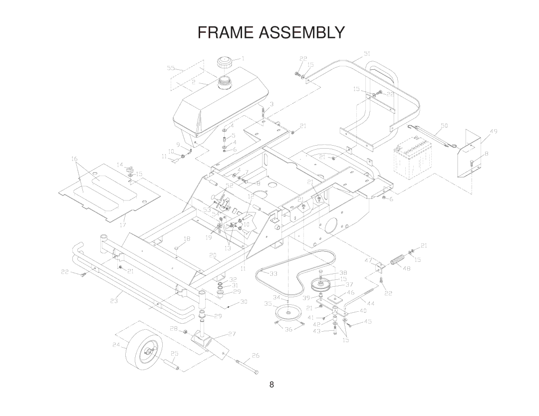 Yazoo/Kees ZKWQL48190 manual Frame Assembly 