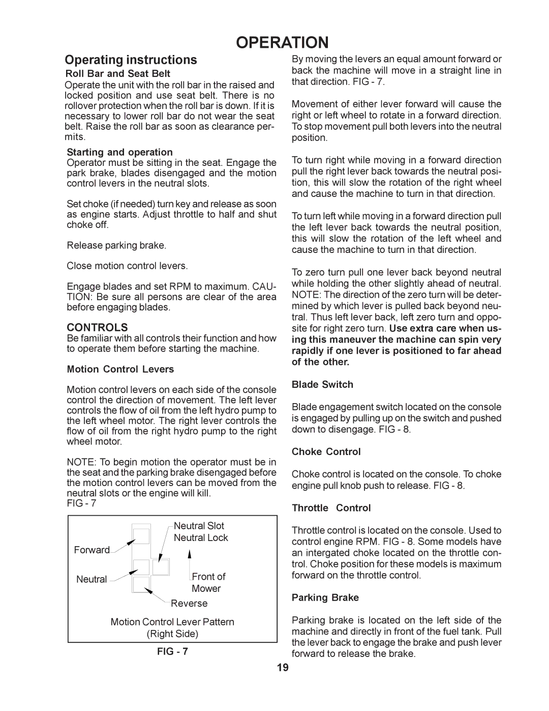 Yazoo/Kees ZMBI48181, ZMKW48191, ZMKW52211, ZMKW52231, ZMKH52231, ZMKW61231 manual Operation, Operating instructions 