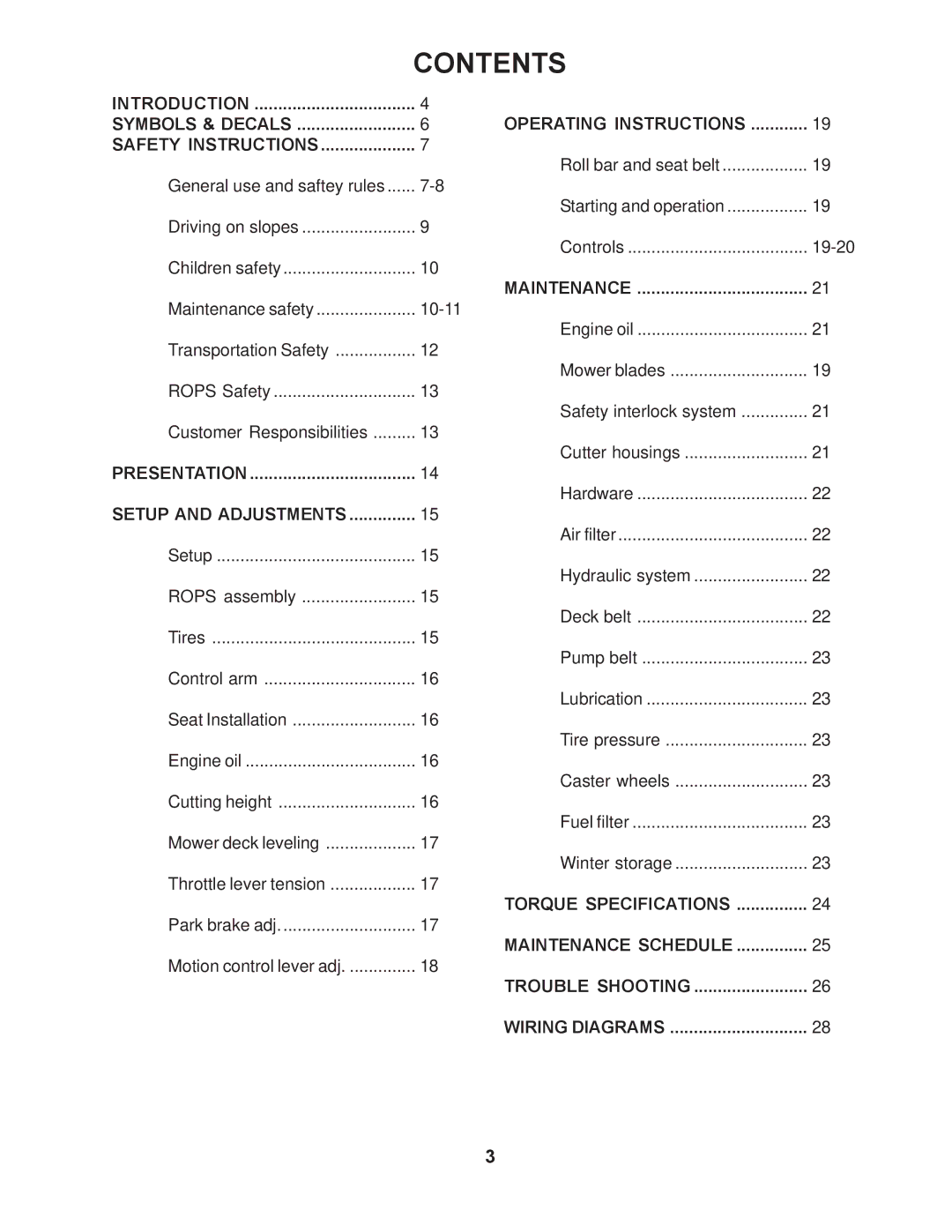 Yazoo/Kees ZMBI48181, ZMKW48191, ZMKW52211, ZMKW52231, ZMKH52231, ZMKW61231 manual Contents 